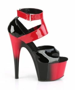 Pleaser Shoes By Pleaser USA ADORE-700-16 Pleaser Shoes Black Red Platform Stripper Shoes