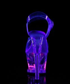 Pleaser Shoes By Pleaser USA MOON-708CAT Pleaser Shoes Clearance Blacklight Reactive Cat Stripper Shoe 7 Inch Heels