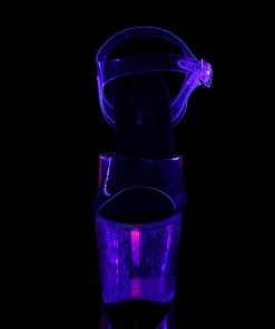 Pleaser Shoes By Pleaser USA UNICORN-708MG Pleaser Shoes Blacklight Reactive Unicorn Horn Heel Stripper Shoe