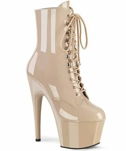 Pleaser Shoes By Pleaser USA 7 Inch Heels ADORE-1020 Pleaser Shoes Nude Platform Ankle Boot