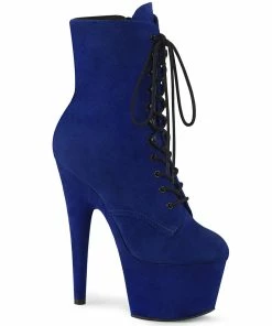 Pleaser Shoes By Pleaser USA ADORE-1020FS Pleaser Shoes Royal Blue Faux Suede Pole Dancing Boot