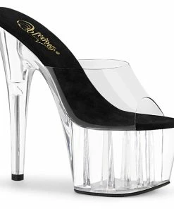Pleaser Shoes By Pleaser USA ADORE-701 Pleaser Shoes 7 Inch High Clear Heel Pole Dancing Shoes