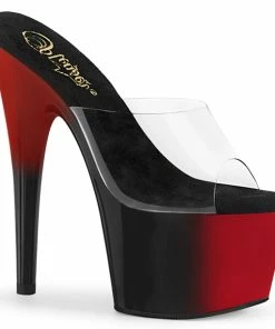 Pleaser Shoes By Pleaser USA ADORE-701BR Pleaser Shoes Black And Red Fade Platform Stripper Shoe