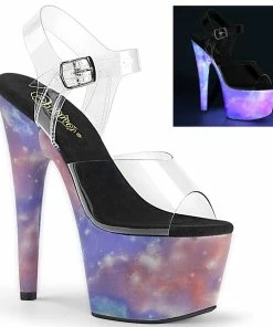 Pleaser Shoes By Pleaser USA ADORE-708REFL Pleaser Shoes Reflective Platform Stripper Shoe 7 Inch Heels