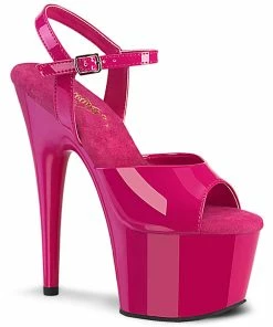Pleaser Shoes By Pleaser USA ADORE-709 Pleaser Shoes Hot Pink Stripper Shoes