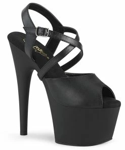 Pleaser Shoes By Pleaser USA ADORE-724 Pleaser Shoes Black Strappy Stripper Platform Sandals