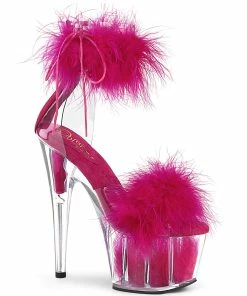 Pleaser Shoes By Pleaser USA 7 Inch Heels ADORE-724F Hot Pink Furry Exotic Dancer Sandal