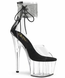 Pleaser Shoes By Pleaser USA 7 Inch Heels ADORE-724RS Platform Rhinestone Cuff Pleaser Stripper Shoe