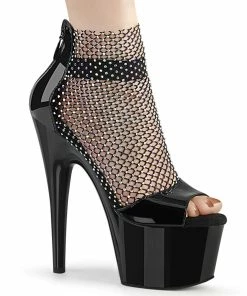 Pleaser Shoes By Pleaser USA ADORE-765RM Pleaser Shoes Black Stripper Shoes 7 Inch Heels
