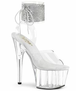 Pleaser Shoes By Pleaser USA 7 Inch Heels ADORE-791-2RS Rhinestone Ankle Cuff Platform Stripper Shoes