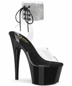 Pleaser Shoes By Pleaser USA ADORE-791-2RS Pleaser Shoes Rhinestone Ankle Cuff Stripper Shoes
