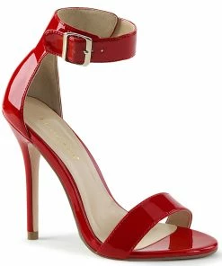 Pleaser Shoes By Pleaser USA AMUSE-10 Pleaser Shoes Red Patent High Heel Sandal Sexy Sandals