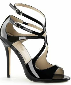 Pleaser Shoes By Pleaser USA Sexy Pumps AMUSE-15 Pleaser Shoes Black Strappy Pump