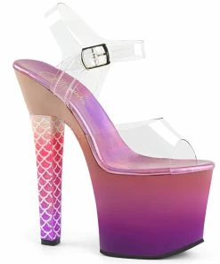 Pleaser Shoes By Pleaser USA ARIEL-708OMBRE Pleaser Shoes Pink/Purple Ombre Platform Cheap Stripper Shoe 7 Inch Heels