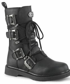 BOLT-265 Demonia Shoes Buckle Straps Combat Boots