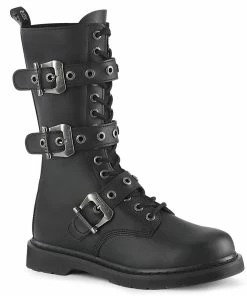 BOLT-330 Demonia Shoes 14 Eyelet Buckle Strap Combat Boots