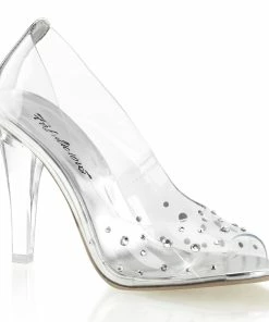 Fabulicious Shoes By Pleaser USA CLEARLY-420 Cinderella Clear Pump With Rhinestones