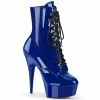Pleaser Shoes By Pleaser USA DELIGHT-1020 Pleaser Shoes Blue Sexy Platform Boot Booties And Ankle High Boots