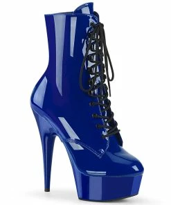 Pleaser Shoes By Pleaser USA DELIGHT-1020 Pleaser Shoes Blue Sexy Platform Boot Booties And Ankle High Boots