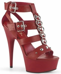 Pleaser Shoes By Pleaser USA DELIGHT-658 Red Sexy Platform High Heel Sandals