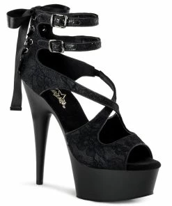 Pleaser Shoes By Pleaser USA DELIGHT-678LC Pleaser Shoes Sexy Stripper Sandals 6 Inch Heels