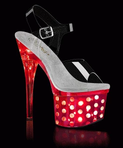 Pleaser Shoes By Pleaser USA 7 Inch Heels DISCOLITE-708DOTS Pleaser Shoes Platform Light Up Stripper Shoe