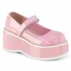 DOLLIE-01 Demonia Shoes Platform Pink Maryjane Women's Demonia Footwear