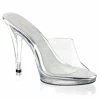 Fabulicious Shoes By Pleaser USA FLAIR-401 Clear High Heel Slide Sandal