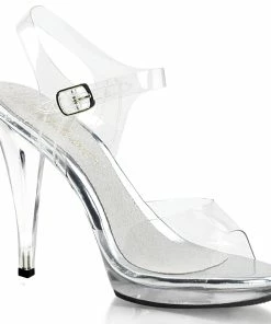 Fabulicious Shoes By Pleaser USA FLAIR-408 Clear High Heel Fitness Competition Sandal Halloween Costume Footwear