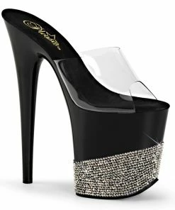 Pleaser Shoes By Pleaser USA FLAMINGO-801-3 Pleaser Shoes Platform Stripper Shoe With Rhinestones