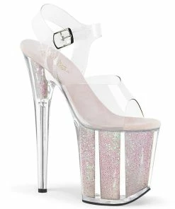 Pleaser Shoes By Pleaser USA FLAMINGO-808G Pleaser Shoes Opal Glitter Exotic Dancer Shoe 8 Inch Heels