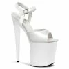 Pleaser Shoes By Pleaser USA 8 Inch Heels FLAMINGO-809 Pleaser Shoes White Patent Platform Exotic Dancer Shoes