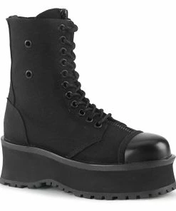 GRAVEDIGGER-10 Demonia Shoes Canvas Gothic Boots