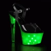 Pleaser Shoes By Pleaser USA 7 Inch Heels ILLUMINATOR-709 Multi Color & Pattern LIght Up Stripper Shoes