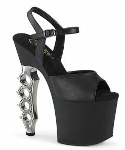 Pleaser Shoes By Pleaser USA IRONGRIP-709 Pleaser Shoes Brass Knuckle High Heels