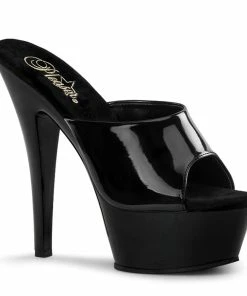 Pleaser Shoes By Pleaser USA KISS-201 Pleaser Shoes Black Patent Platform Stripper Shoe