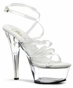 Pleaser Shoes By Pleaser USA KISS-206 Pleaser Shoes Clear Strappy Stripper Shoes
