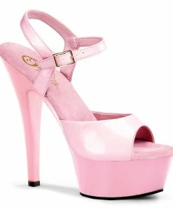 Pleaser Shoes By Pleaser USA 6 Inch Heels KISS-209 Pleaser Shoes Baby Pink Pole Dancing Sandal