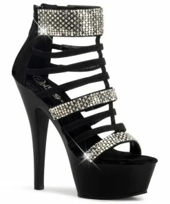Pleaser Shoes By Pleaser USA KISS-294 Pleaser Shoes Strappy Rhinestone Platform Sandal 6 Inch Heels