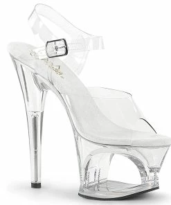 Pleaser Shoes By Pleaser USA 7 Inch Heels MOON-708 Pleaser Shoes Clear Pole Dancing Shoe