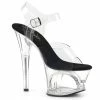 Pleaser Shoes By Pleaser USA MOON-708 Pleaser Shoes Clear Cut Out Platform Stripper Sandal 7 Inch Heels