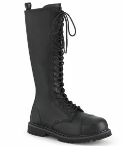 RIOT-20 Demonia Shoes Steel Toe Punk Knee Boot Unisex Demonia Footwear