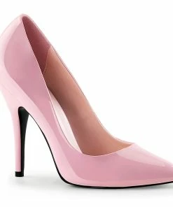 Pleaser Shoes By Pleaser USA SEDUCE-420 Pleaser Shoes Baby Pink Patent 5 Inch Pump Halloween Costume Footwear