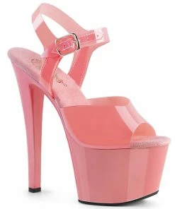 Pleaser Shoes By Pleaser USA SKY-308N Pleaser Shoes Jelly Stripper Shoes 7 Inch Heels