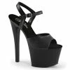 Pleaser Shoes By Pleaser USA 7 Inch Heels SKY-309 Black Faux Leather Stripper Shoes