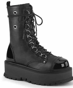 Women's Demonia Footwear SLACKER-150 Demonia Shoes Punk Ankle High Boots