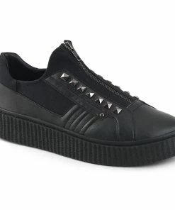SNEEKER-125 Demonia Shoes Studded Creeeper Unisex Demonia Footwear