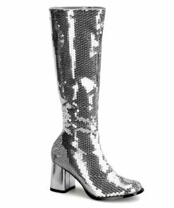 SPECTACUL-300SQ Bordello Shoes Sequin Gogo Costume Boot Halloween Costume Footwear