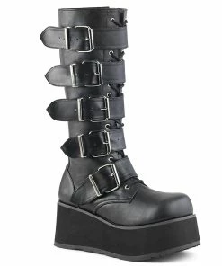Demonia Shoes TRASHVILLE-518 Demonia Shoe Knee High Gothic Boot