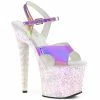 Pleaser Shoes By Pleaser USA UNICORN-711LG Holographic Glitter Unicorn Heel Stripper Shoe